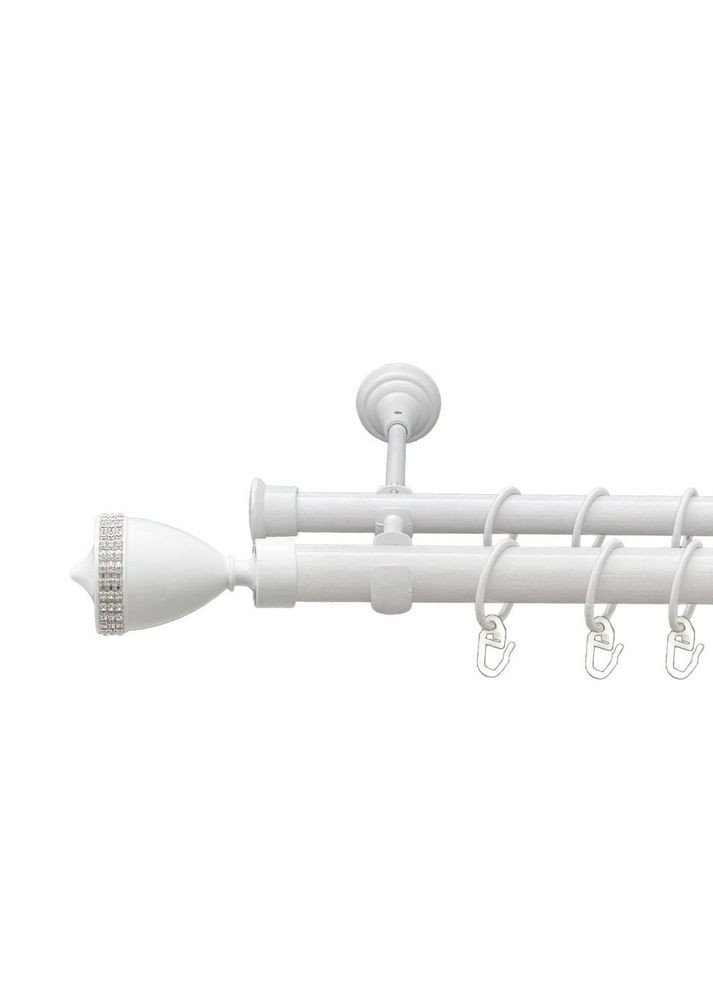 Карниз Этерния металлический двухрядный открытый гладкая труба Арктис 25\19 мм 160 см (00-00021149) ORVIT (300691825)