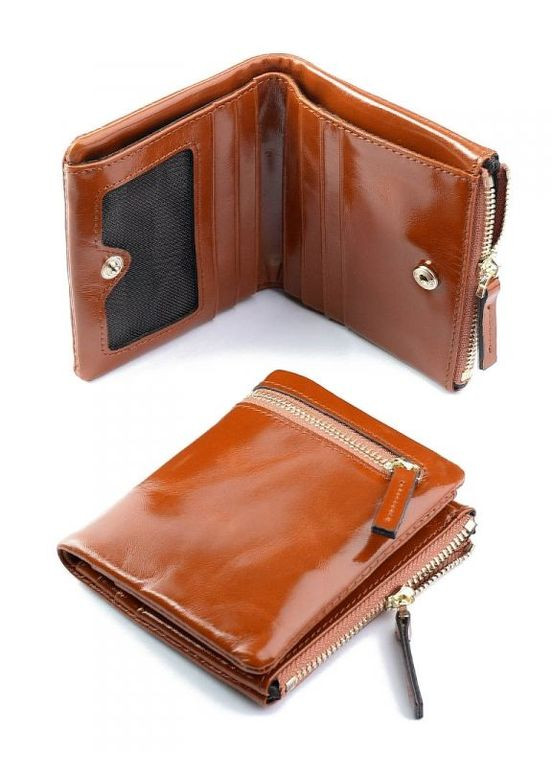 Жіночий шкіряний гаманець коричневий No Brand (294629259)