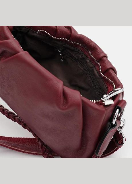 Сумка кросс-боди через плечо женская кожаная маленькая Бордовый 35696 Borsa Leather (336889600)