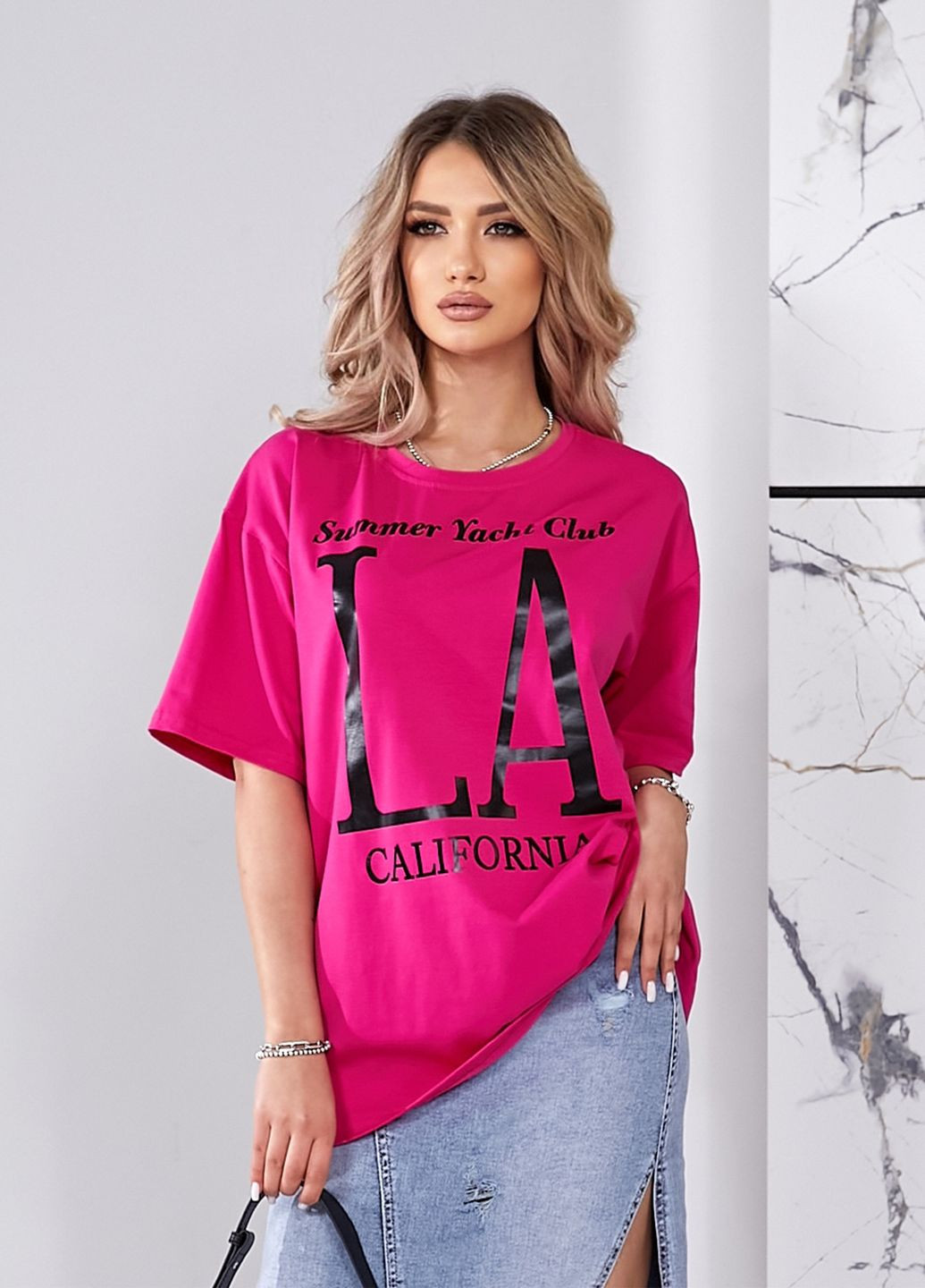 Оверсайз футболка женская LA No Brand - (322786619)