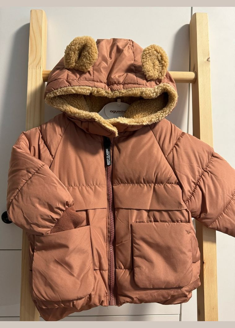 Коричневая демисезонная куртка для детей еврозима коричневая 10604 No Brand