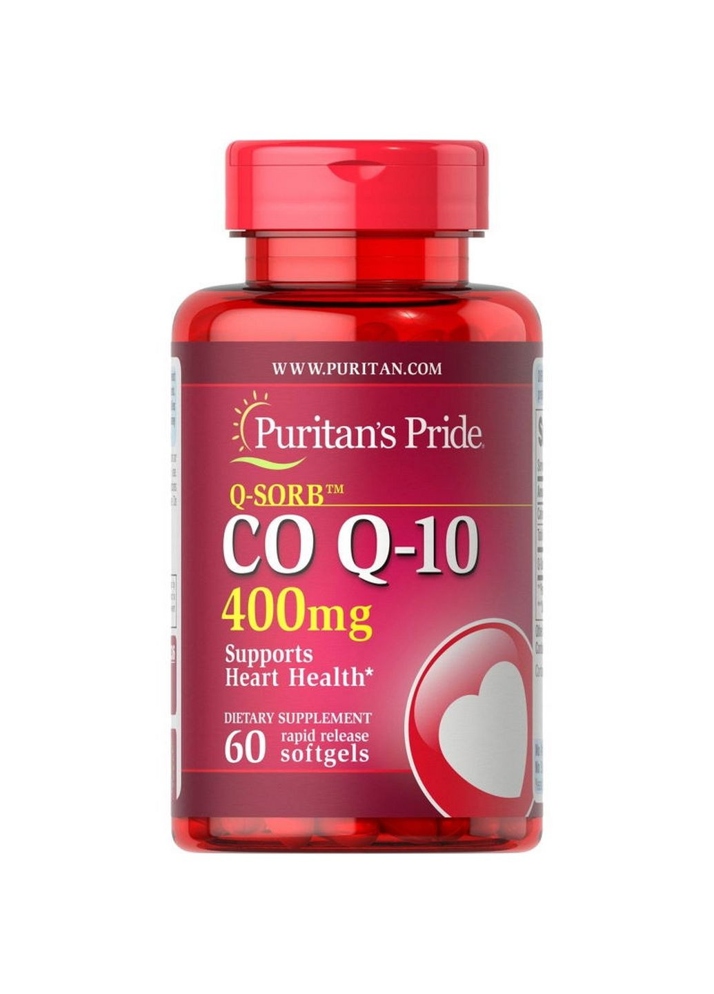 Натуральная добавка CO Q10 400 mg, 60 капсул Puritans Pride (293478835)