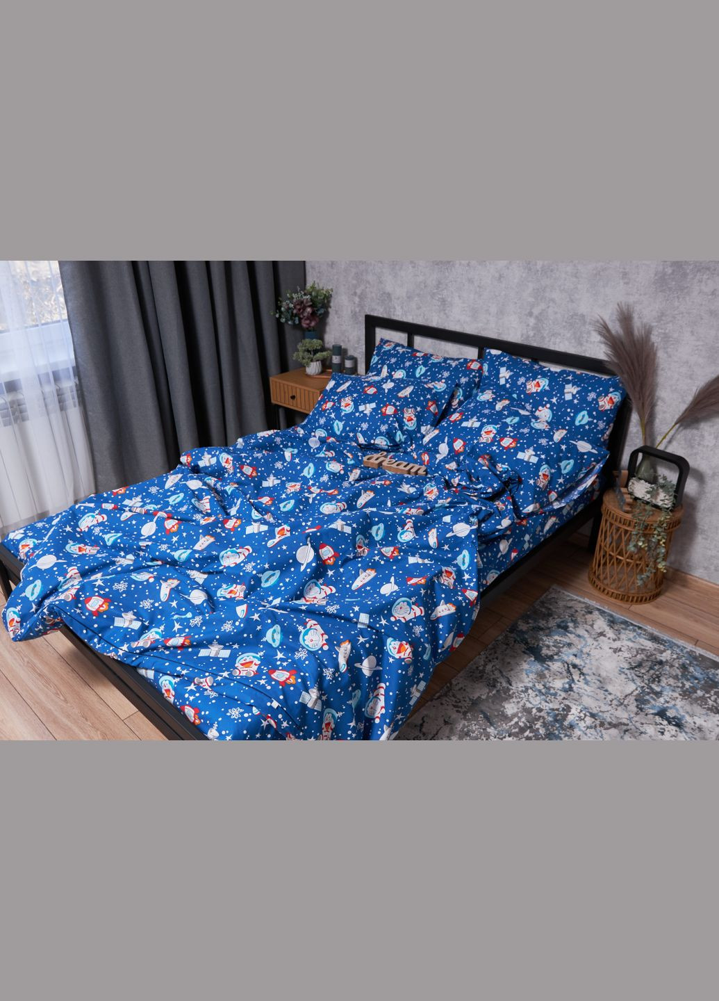 Комплект постільної білизни Бязь Gold Люкс «» King Size 220x240 наволочки 2х40х60 (MS-820001738) Moon&Star Space Cats (285717486)