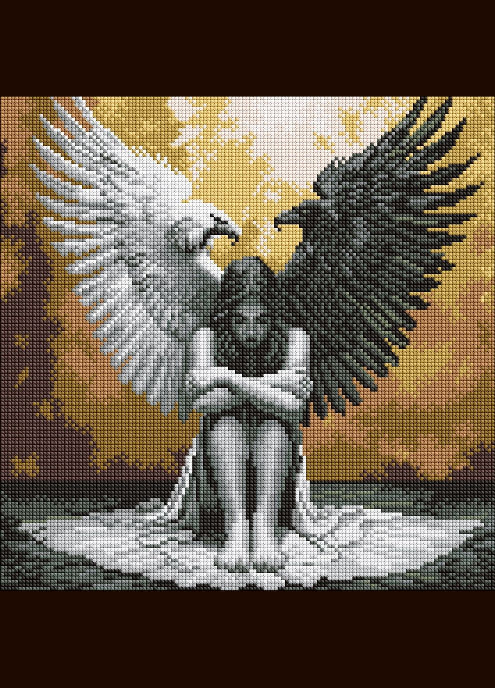 Алмазна мозаїка Дві сторони душі ©art_selena_ua 40x40 AMO8199 Ідейка (335426371)