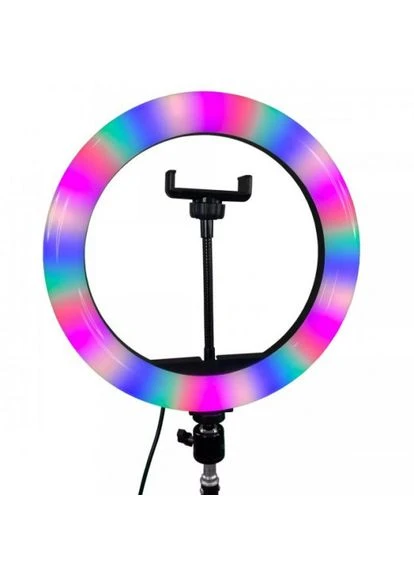 Кольцевая светодиодная LED лампа RGB WH32, 30 см с держателем для телефона + пульт (RGB-WH32) No Brand RGB WH32, 30 см з тримачем для телефону + пульт (373323551)