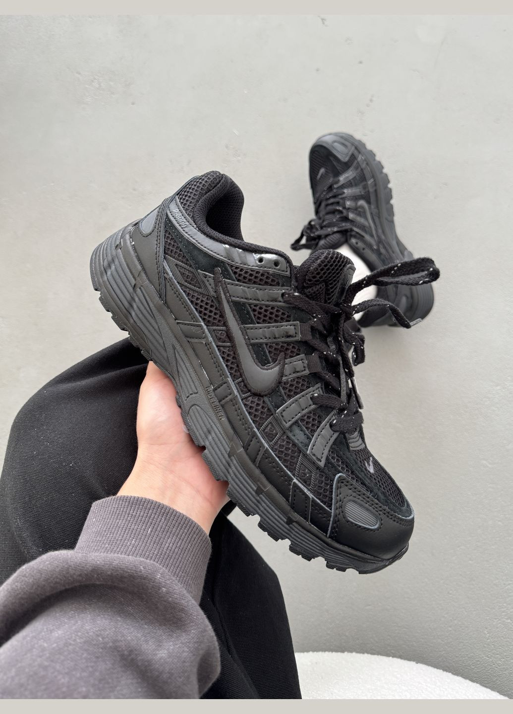 Чорні Осінні кросівки чоловічі і жіночі nike p-6000 black | найк п-6000 чорні No Brand
