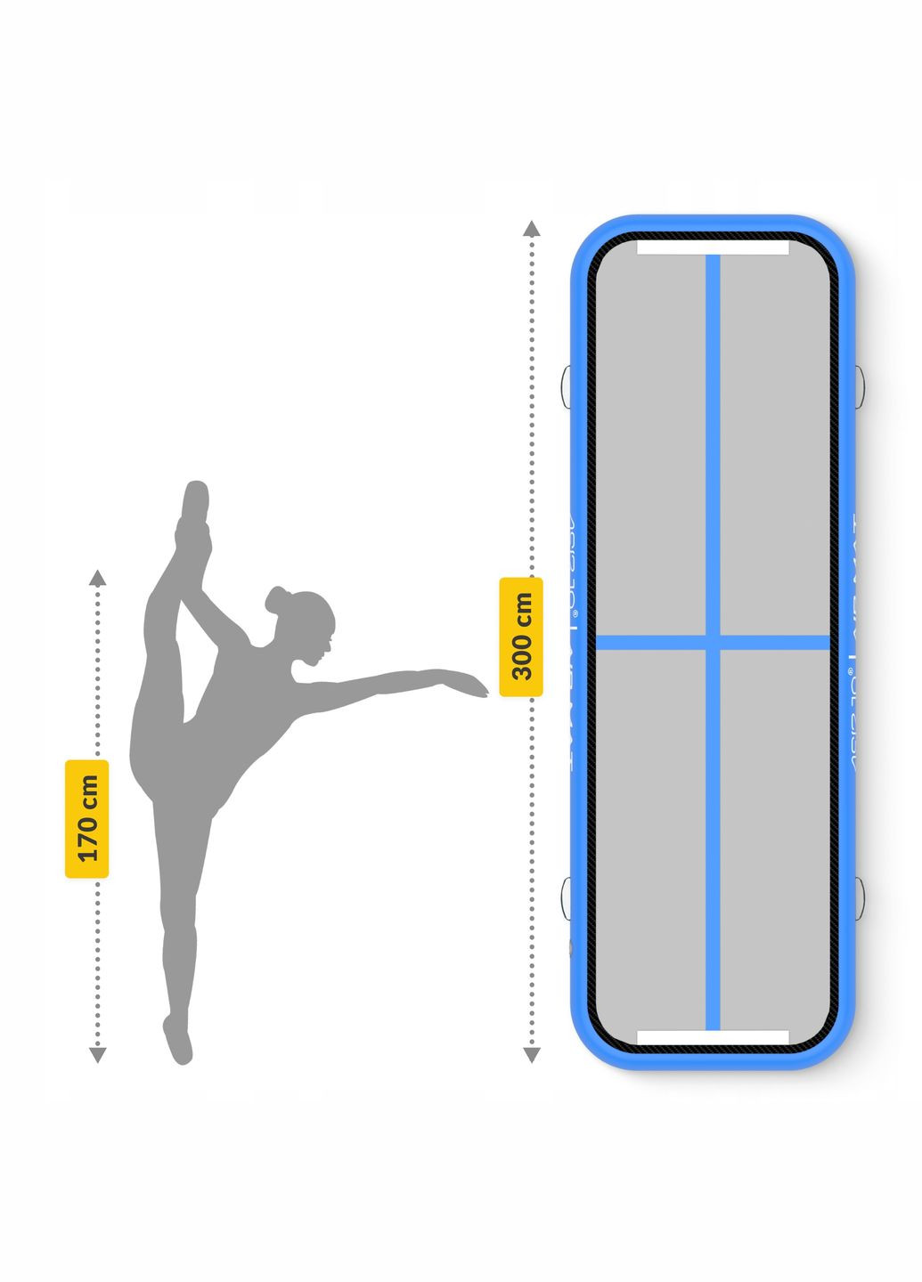 Мат надувной гимнастический Air Track Mat 300 x 100 x 15 cм White/Blue () 4FIZJO P-5907739311771 (342758138)