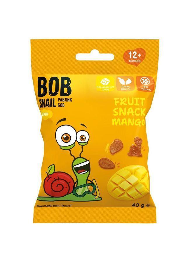 Натуральные снеки для детей Манго, 40 г Bob Snail (328397463)