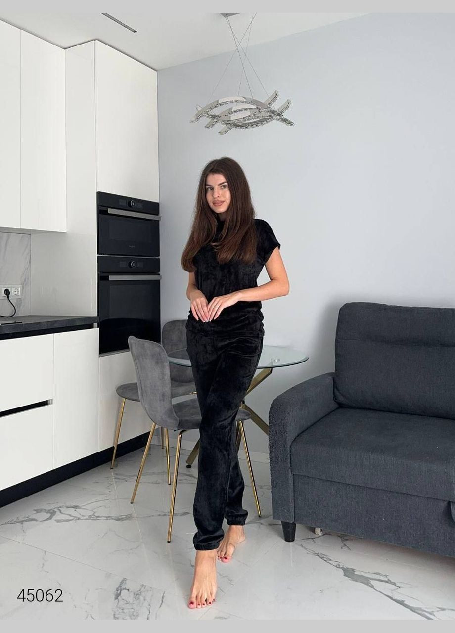 Чорна всесезон жіноча піжама-трійка Liton