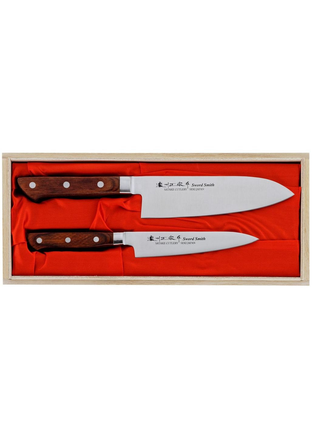 Набор из 2-х кухонных ножей в подарочной коробке 13,5/17 см Satake комбинированные,