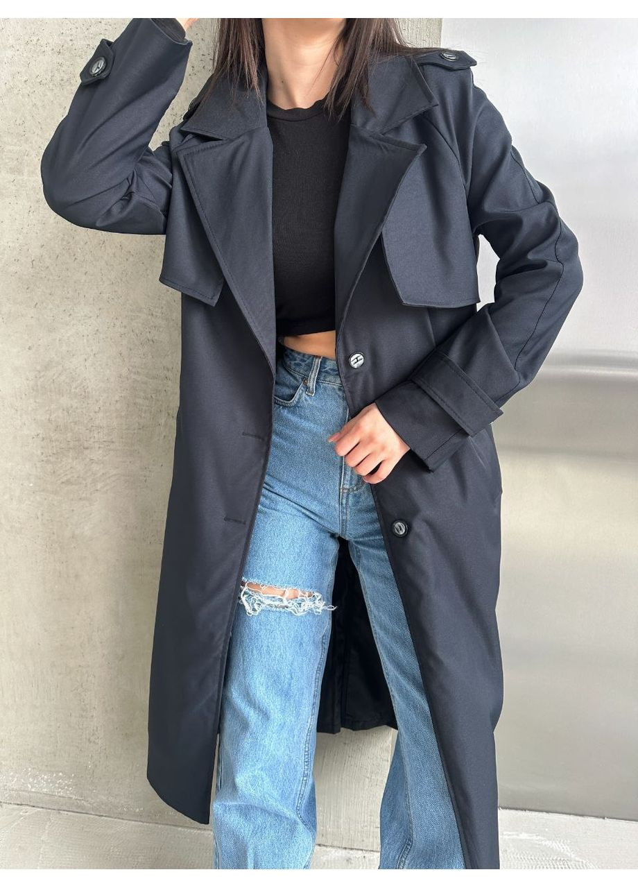 Жіночий стильний тренч із бавовни на підкладці — базова модель для сучасних образів (заміри в описі) GD/GL Модний простір на гудзиках демісезон (368760623)