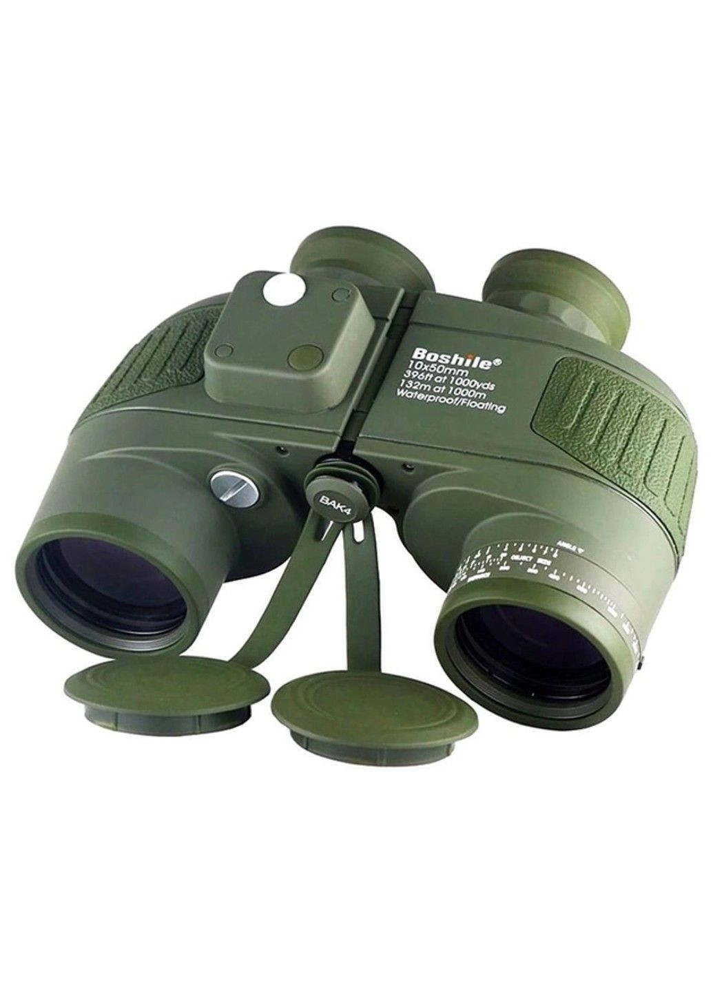 Потужний морський бінокль Boshile HD 10х50 із компасом (Зелений) No Brand (332637018)
