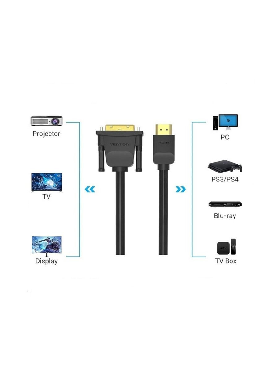 Кабель HDMI to DVI Cable 3M Black (ABFBI) Vention (300685416)