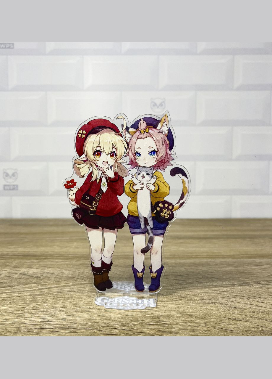 Акриловая коллекционная фигурка Геншин Импакт Genshin Impact Кли и Диона 15 см No Brand (339619752)