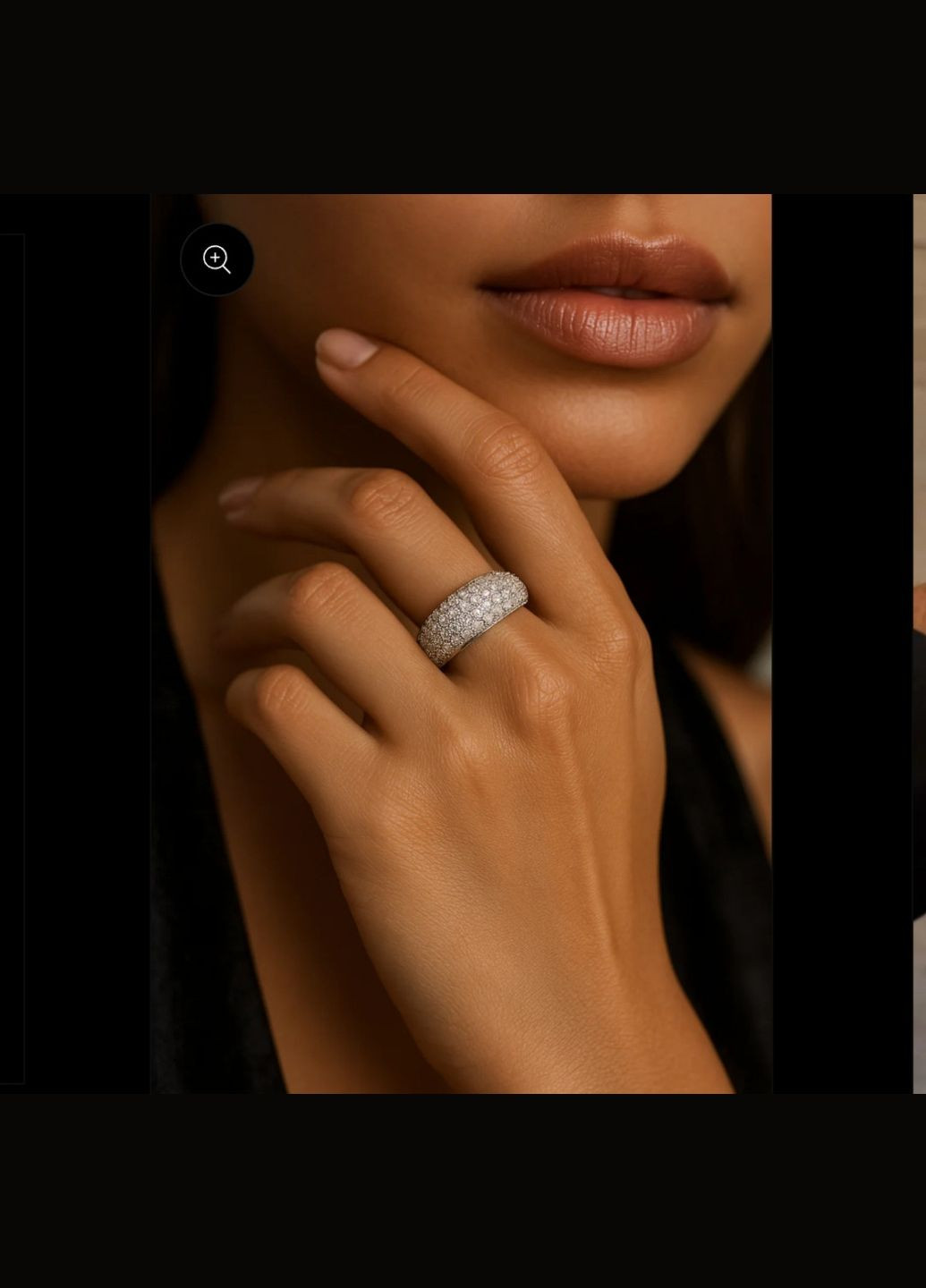 Каблучка з розсипом камінчиків "Міріам", нержавіюча сталь,титанове покриття No Brand (327874985)