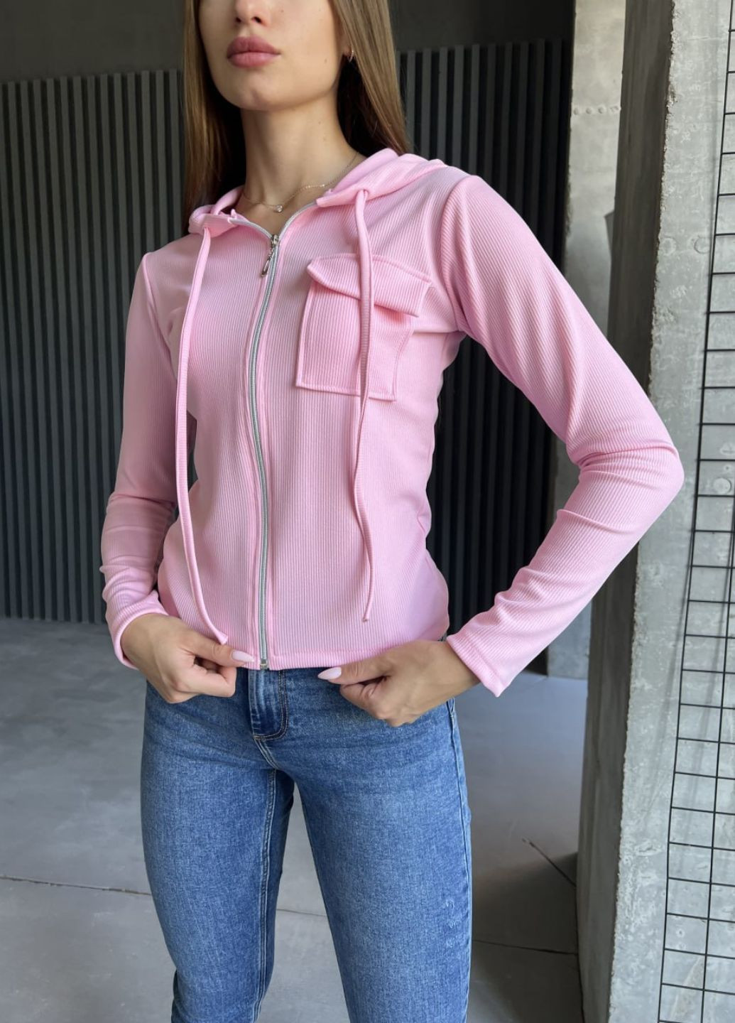 Кофтинка на блискавці з накладною кишенею Україна (299487199)