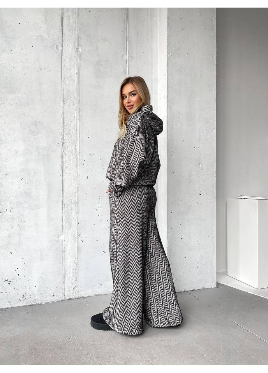 Базовый женский костюм из альпаки черно-белого цвета 35969 No Brand (369573666)