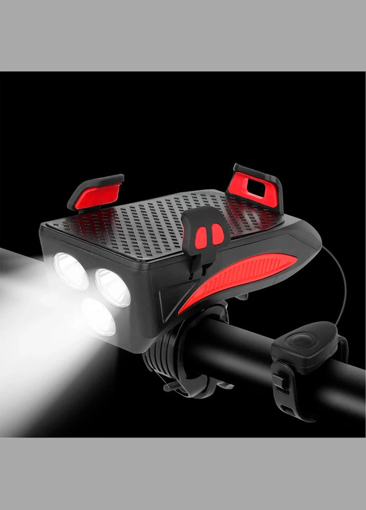 Тримач телефону велосипедний + ліхтар з функцією Power bank фара з дзвінком No Brand (305589654)
