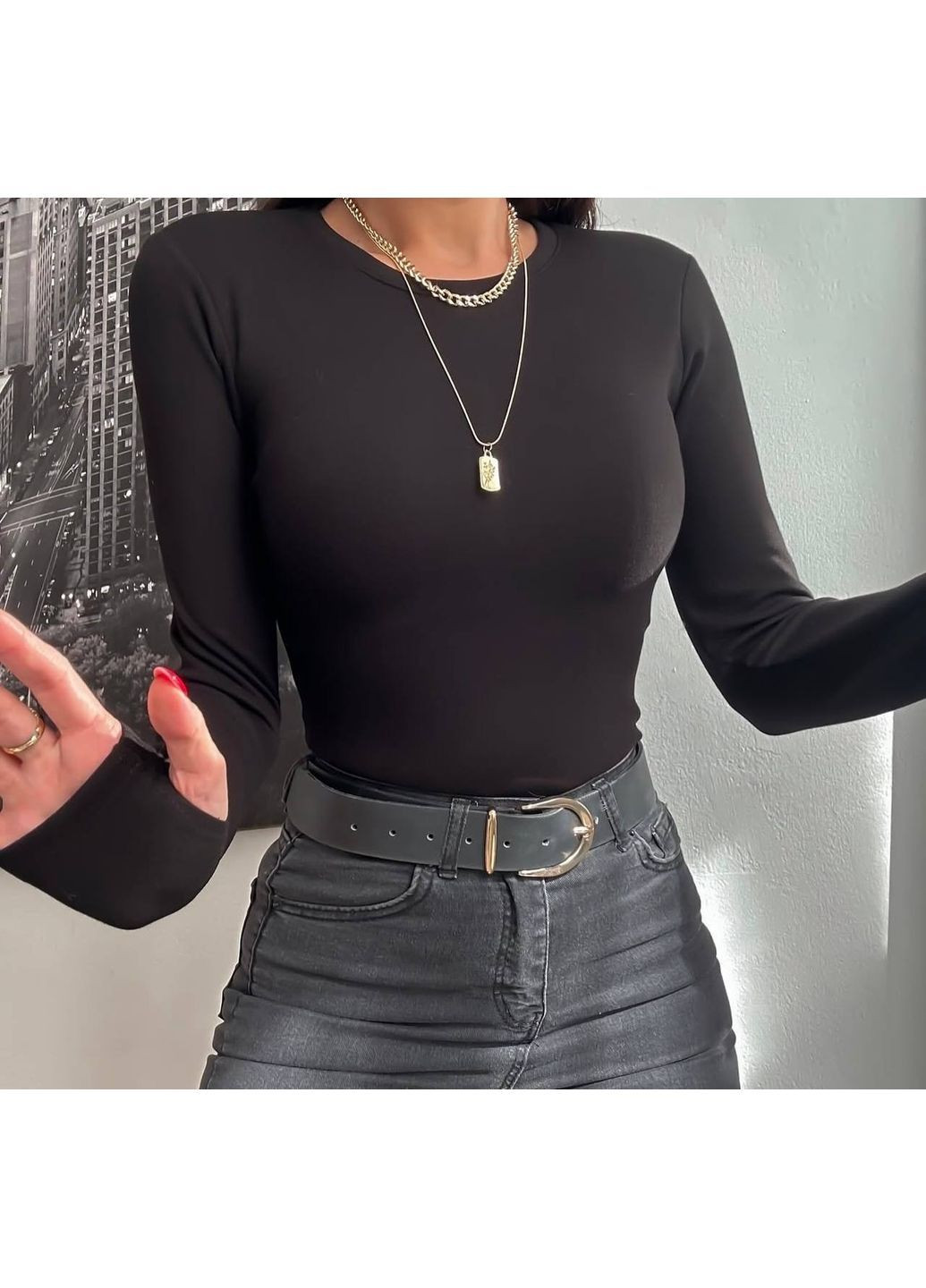 Базовый лонгслив с длинным рукавом No Brand (364961276)