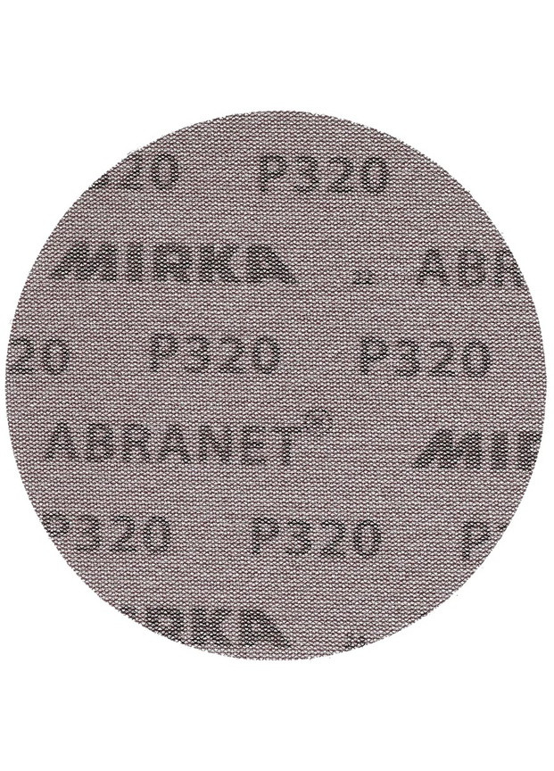 Шліфлист паперовий Abranet (150 мм, P320) шліфпапір шліфувальний диск на сітчастій основі (22215) Mirka (286422622)