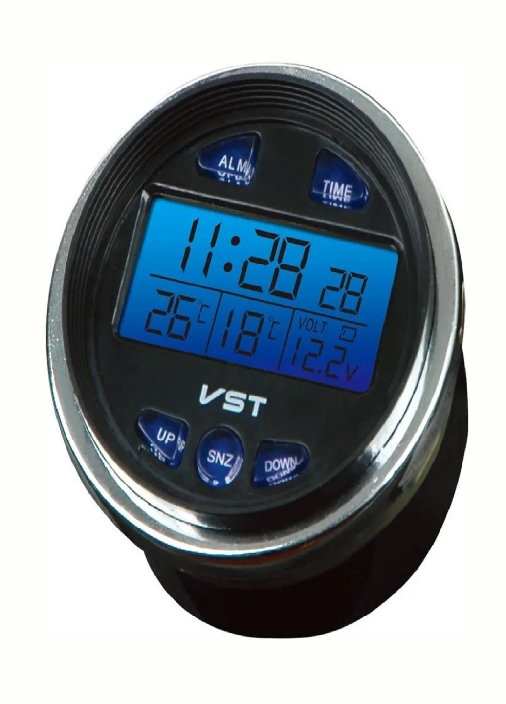 Автомобильные часы 7042 с термометром и вольтметром VST (282927662)