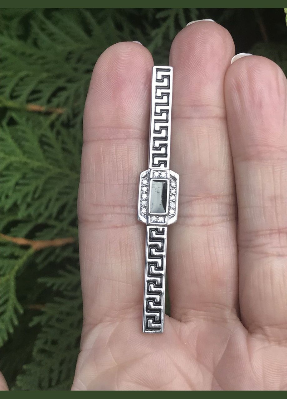 Зажим для галстука серебряный с эмалью 9609р. No Brand (316397782)