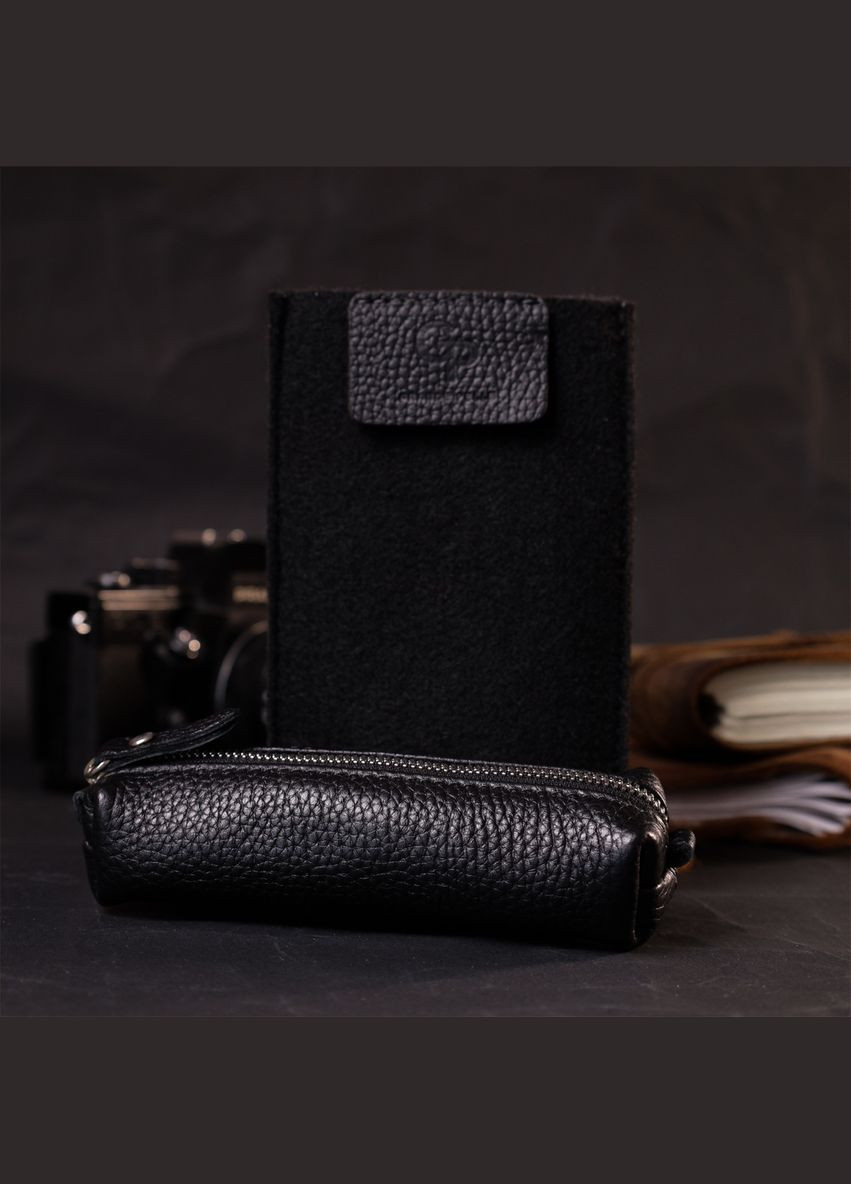 Практична шкіряна ключниця GRANDE PELLE чорна (sku_11637) No Brand (327819993)