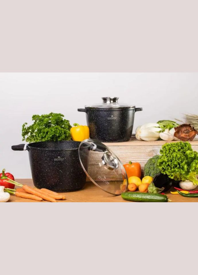 Набор две кастрюли казана с крышками EB-8133 набор 4 предмета принадлежности для кухни Edenberg (297331021)