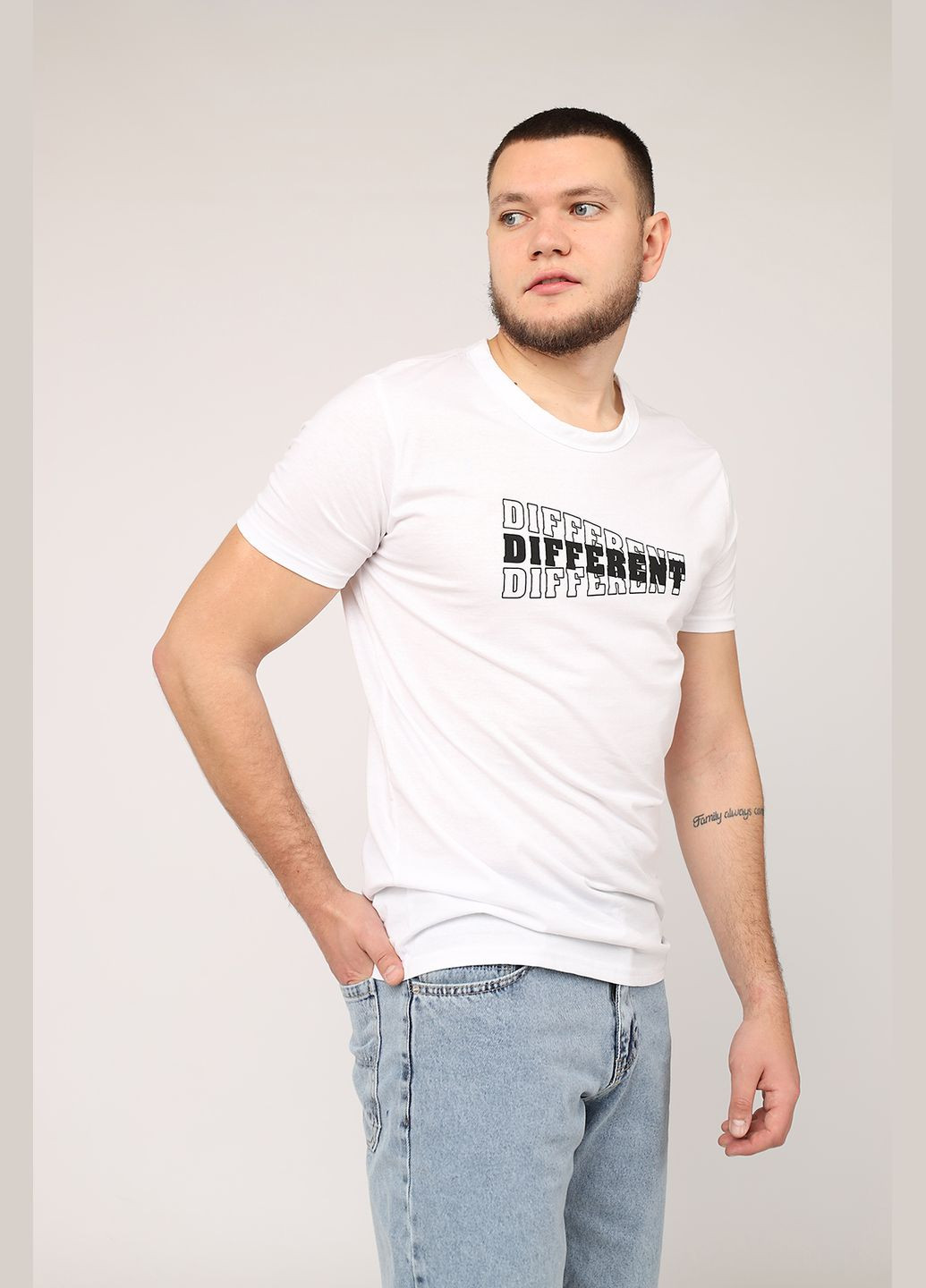 Белая футболка с коротким рукавом мужская цвет белый цб-00273168 Yuki