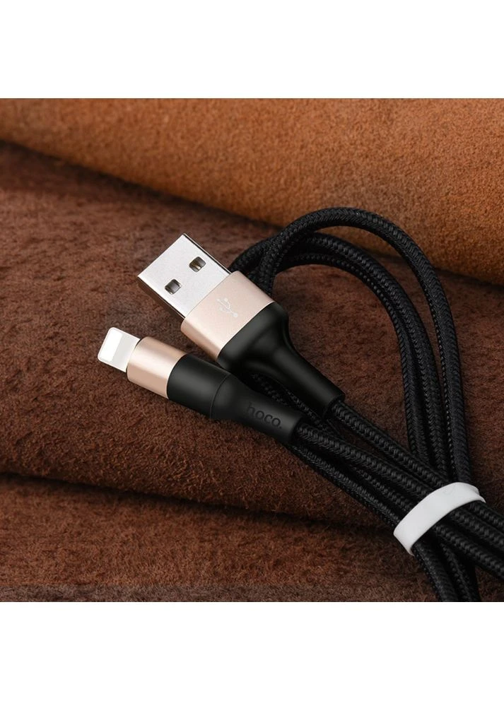 Кабель X26 USB to Lightning 1m чорний золотистий Hoco (388767005)