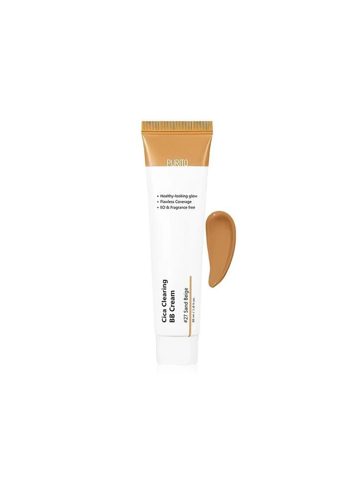 BB крем для чувствительной кожи с экстрактом центел Cica Clearing BB Cream SPF 38 PA+++ №27, 30мл PURITO (323229667)