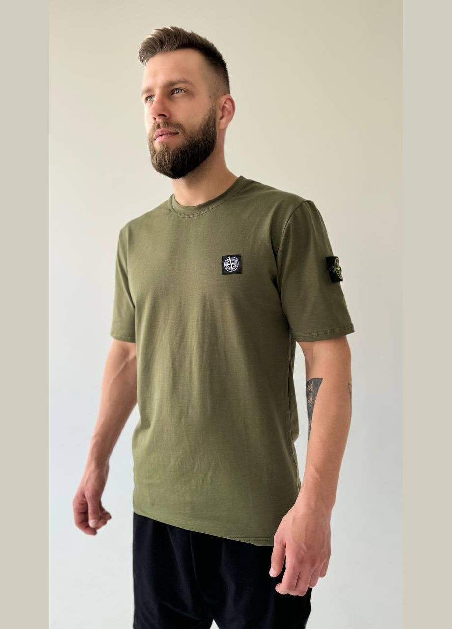 Оливковий (хакі) літній літній чоловічий літній костюм з шортами з шортами Vakko