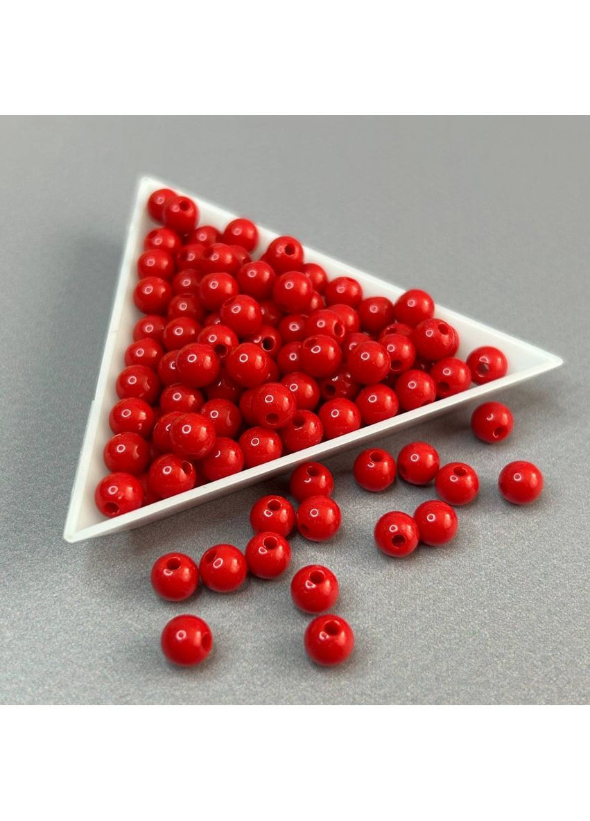 (20 грамм) Бусины пластик Ø6 мм - красный Plus-plus (354797233)