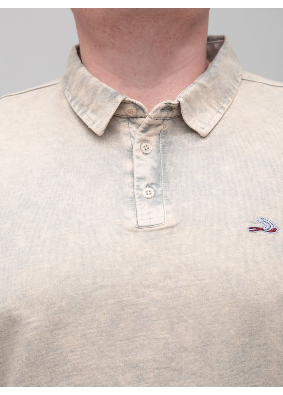 Бежевая футболка-поло мужское бежевое с длинным рукавом для мужчин Jean Piere варенка