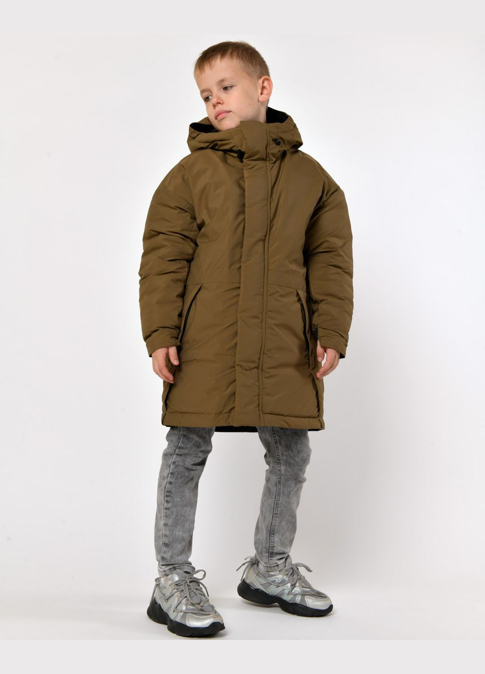 Оливковая (хаки) зимняя зимний парк для мальчиков от 6 до 17 лет X-Woyz