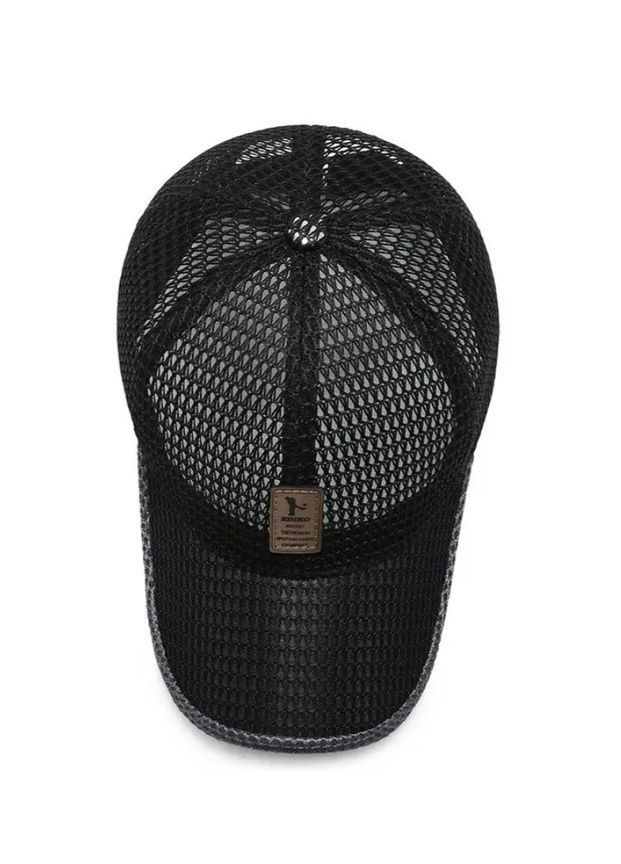 Мужская сетчатая бейсболка черная 56–60 см, легкая летняя кепка из дышащего полиэстера для спорта, отдыха и городского стиля No Brand (365280070)