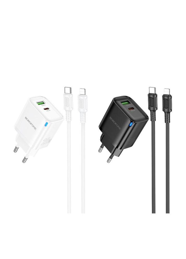 Сетевое Зарядное Устройство BA83A 1USB-C/1USB PD/QC 20W+Type-C to Lightning Borofone (334893577)