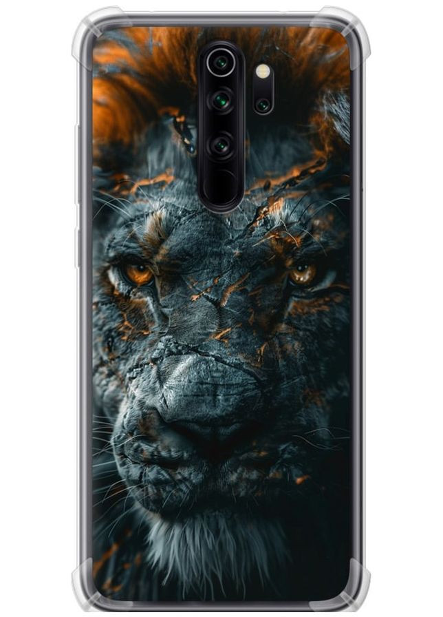 Силіконовий протиударний с посиленими кутами чохол 'Полум'яний лев' для Endorphone Xiaomi Redmi Note 8 Pro (297659033)