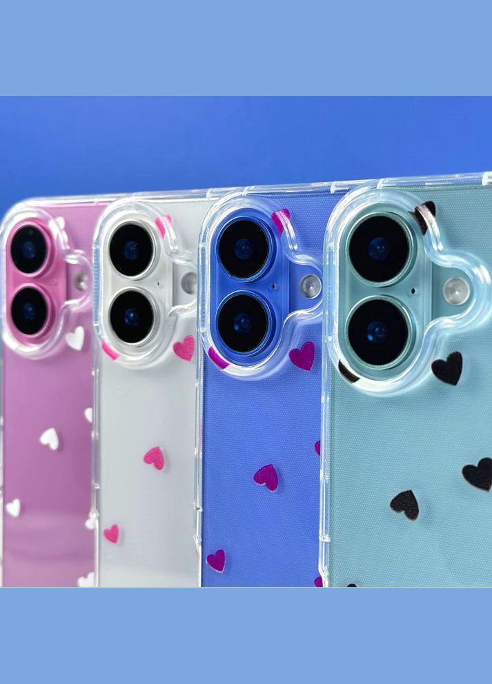 Чохол Transparent in Hearts для iPhone X/Xs Чорний No Brand (319301987)
