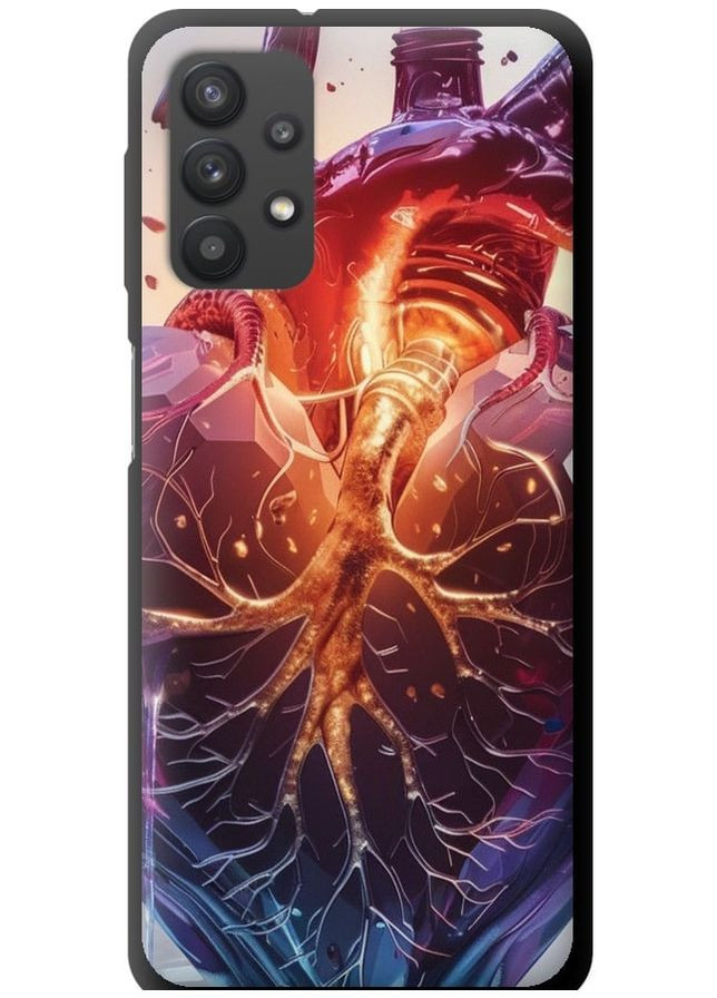 TPU черный чехол 'Crystal Heart' для Endorphone Samsung Galaxy A32 A325F (286762924)