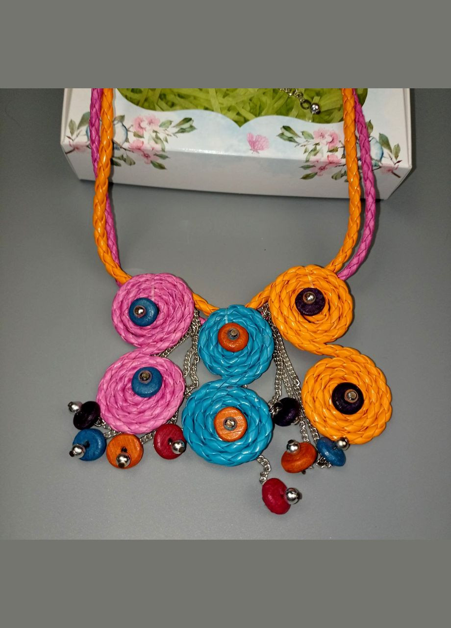 Ожерелье ручной работы хиппи бохо в подарочной коробке/Яркое украшение + подарок No Brand (342384682)