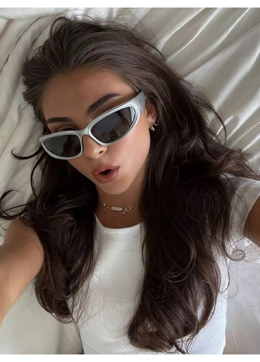 Солнцезащитные очки унисекс Sport серебристые с черным No Brand (311948263)