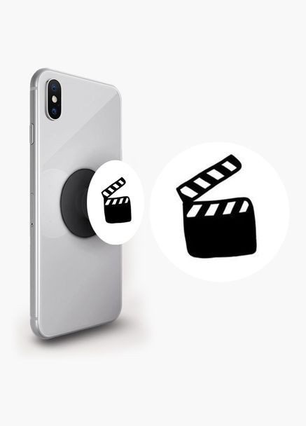 Попсокет держатель для смартфона (Popsockets) Стоп кадр Черный No Brand (302085740)