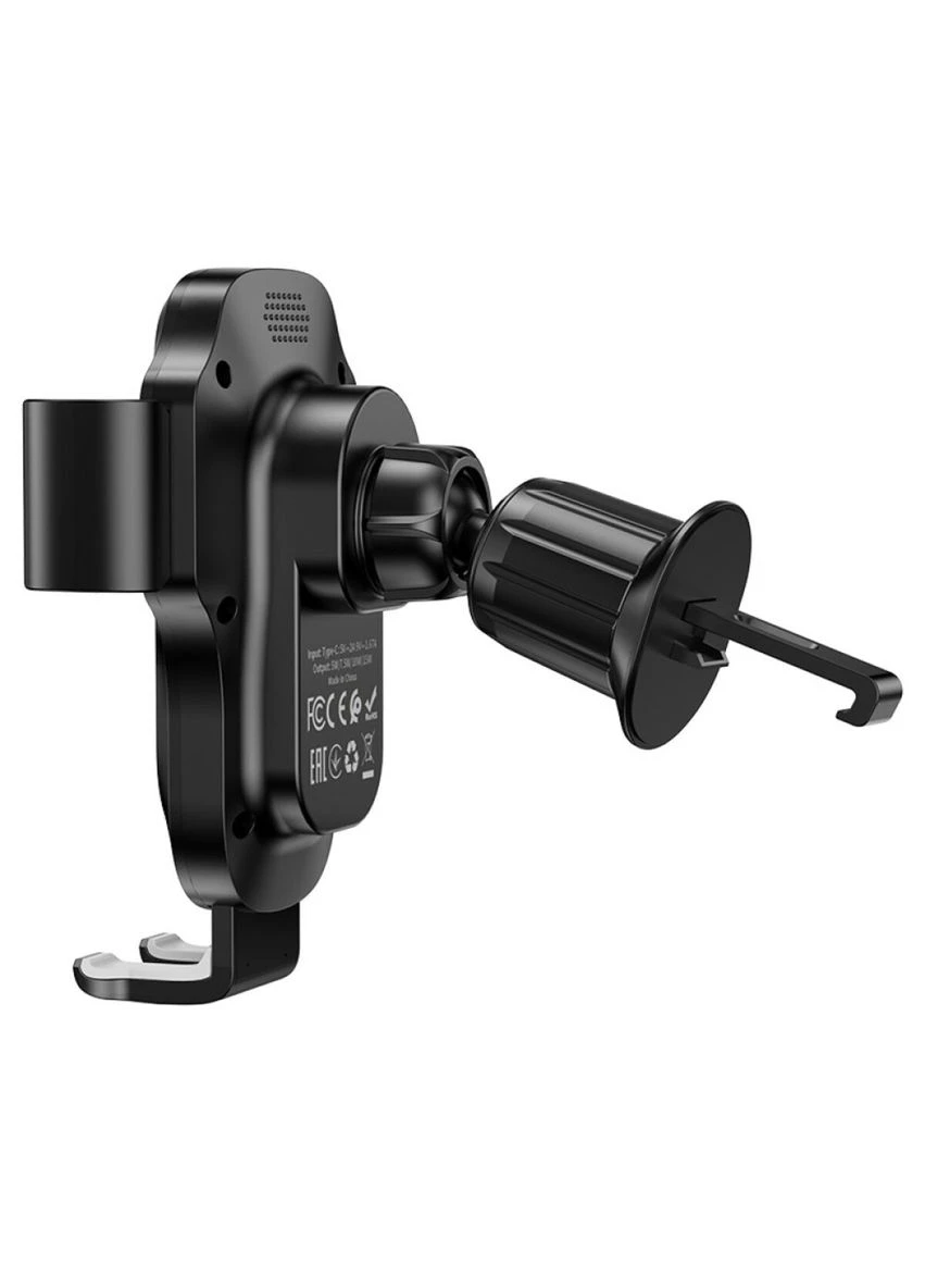 Тримач для мобiльного з БЗП HW2 Wise automatic induction wireless fast charging car holder(air outlet) Black Hoco (300678992)