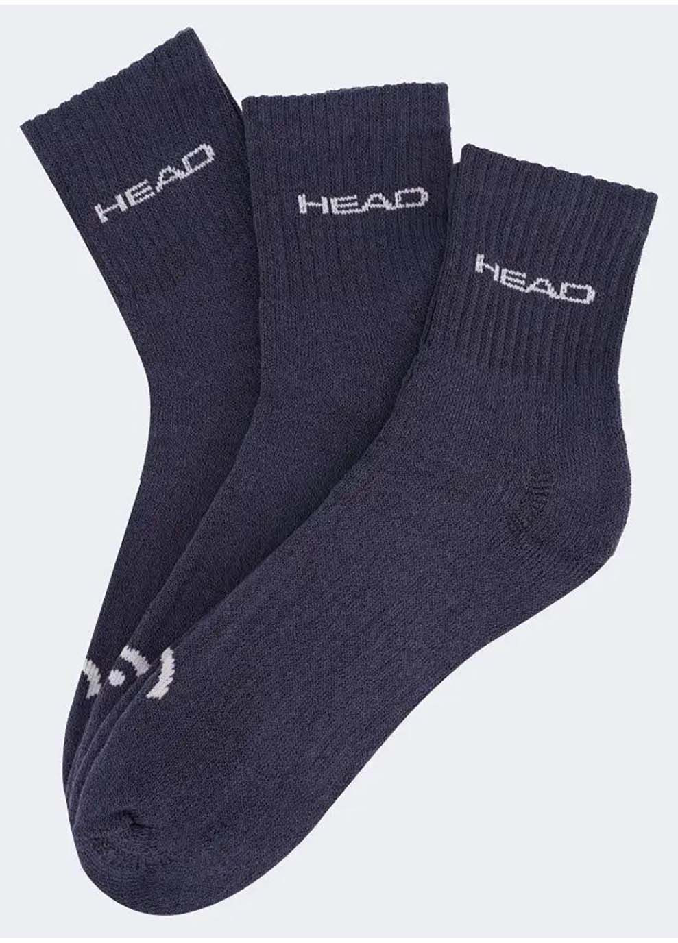 Тёмно-синие мужские носки elements all sports short crew 3p темно-синий Head однотонные (367588372)