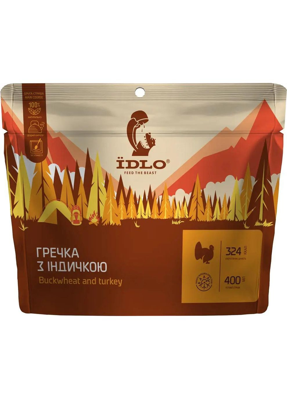 Каша ЇDLO гречка з індичкою 100 г No Brand (317049473)