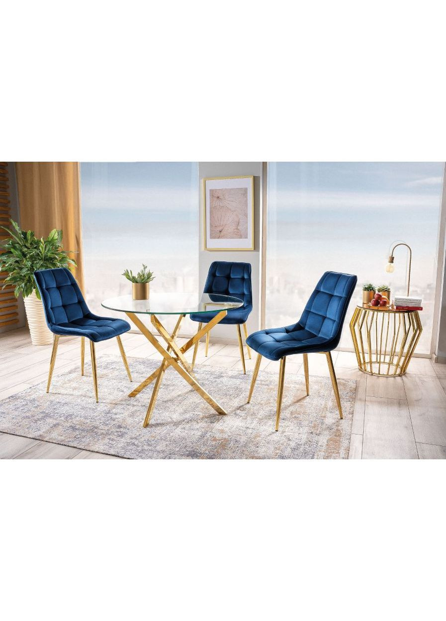 Стіл AGIS прозорий / золото д.90 AGISZL90 Signal (372178698)