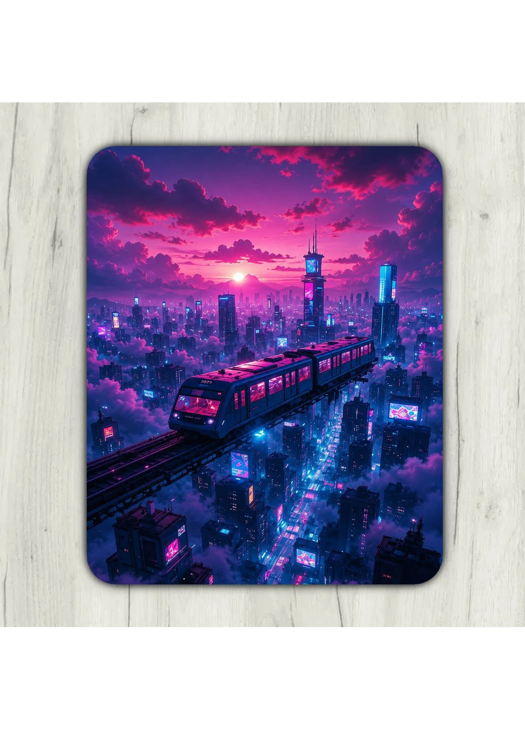 Килимок для миші Neon City ігровий та офісний 26х21 нековзка гумова основа, точна поверхня для оптичної та лазерно (52002) No Brand (398827490)