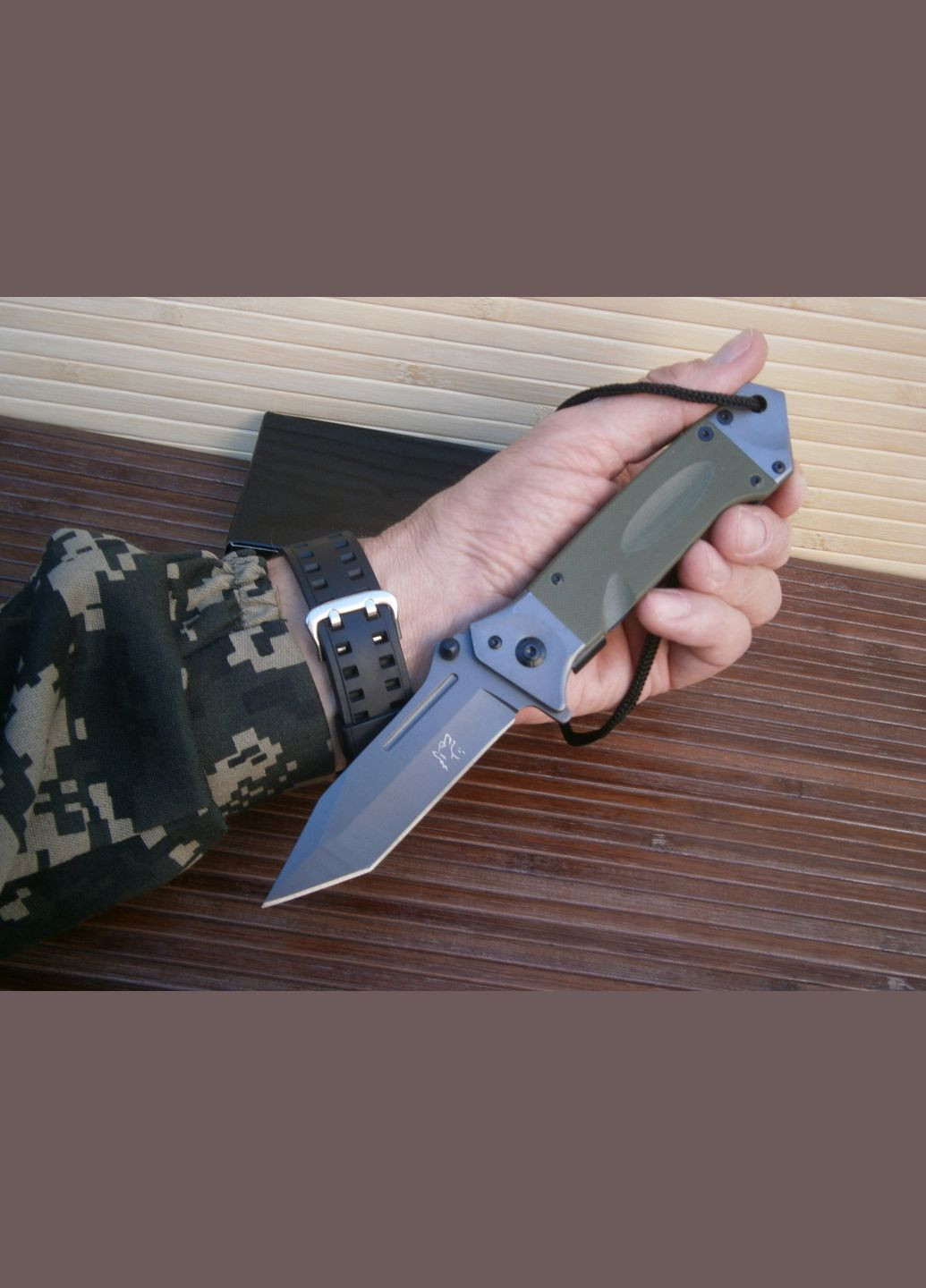 Ніж складаний АК 713 танто оливковий 22 см No Brand (302391834)