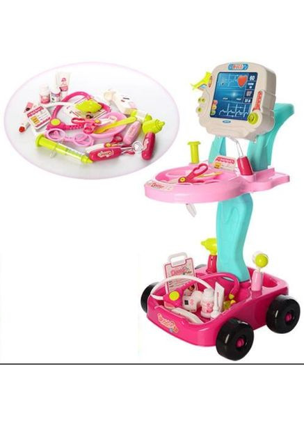 Набір доктора Doctor set з візком 17 предметів Рожевий (660-45) No Brand (302215645)